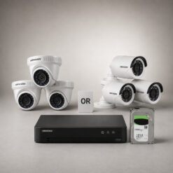 HIKVISION DS-2CE56C0T-IRF HD CCTV Camera Solution – 3 CAM Package | IR Night Vision | Water and dust resistant (IP67) | Smart motion detection | Day/Night switch | remote viewing/playback from mobile | with Installation | Full HD 1080 | 24Hrs Recording