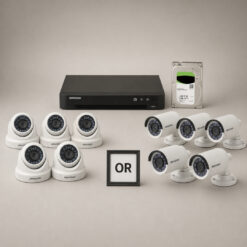 HIKVISION DS-2CE56C0T-IRF HD CCTV Camera Solution – 5 CAM Package | IR Night Vision | Water and dust resistant (IP67) | Smart motion detection | Day/Night switch | remote viewing/playback from mobile | with Installation | Full HD 1080 | 24Hrs Recording