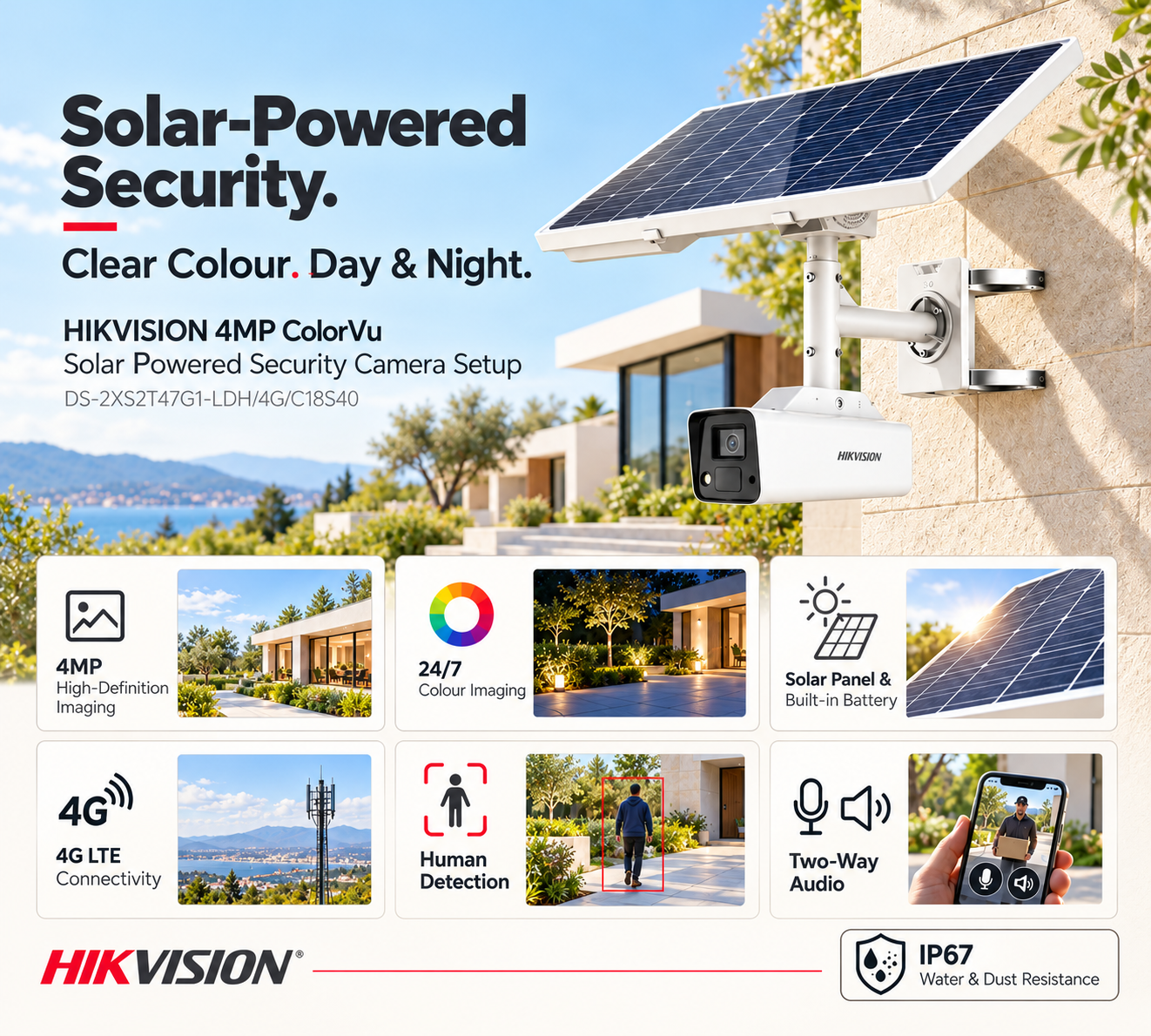 HIKVISION 4MP ColorVu Solar Powered Security Camera Setup | DS-2XS2T47G1-LDH/4G/C18S40 | with free setup 3 HIKVISION 4MP ColorVu Solar Powered Security Camera Setup | DS-2XS2T47G1-LDH/4G/C18S40 | with free setup - Image 3
