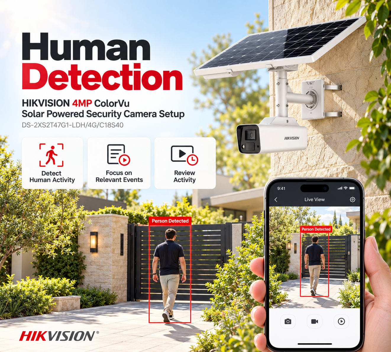 HIKVISION 4MP ColorVu Solar Powered Security Camera Setup | DS-2XS2T47G1-LDH/4G/C18S40 | with free setup 10 HIKVISION 4MP ColorVu Solar Powered Security Camera Setup | DS-2XS2T47G1-LDH/4G/C18S40 | with free setup - Image 10
