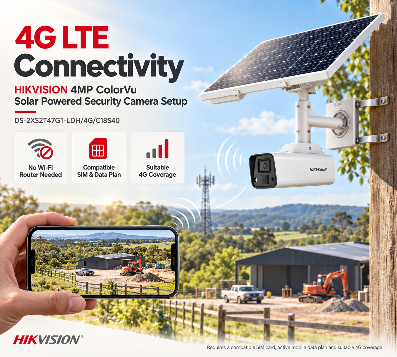 HIKVISION 4MP ColorVu Solar Powered Security Camera Setup | DS-2XS2T47G1-LDH/4G/C18S40 | with free setup 6 HIKVISION 4MP ColorVu Solar Powered Security Camera Setup | DS-2XS2T47G1-LDH/4G/C18S40 | with free setup - Image 6