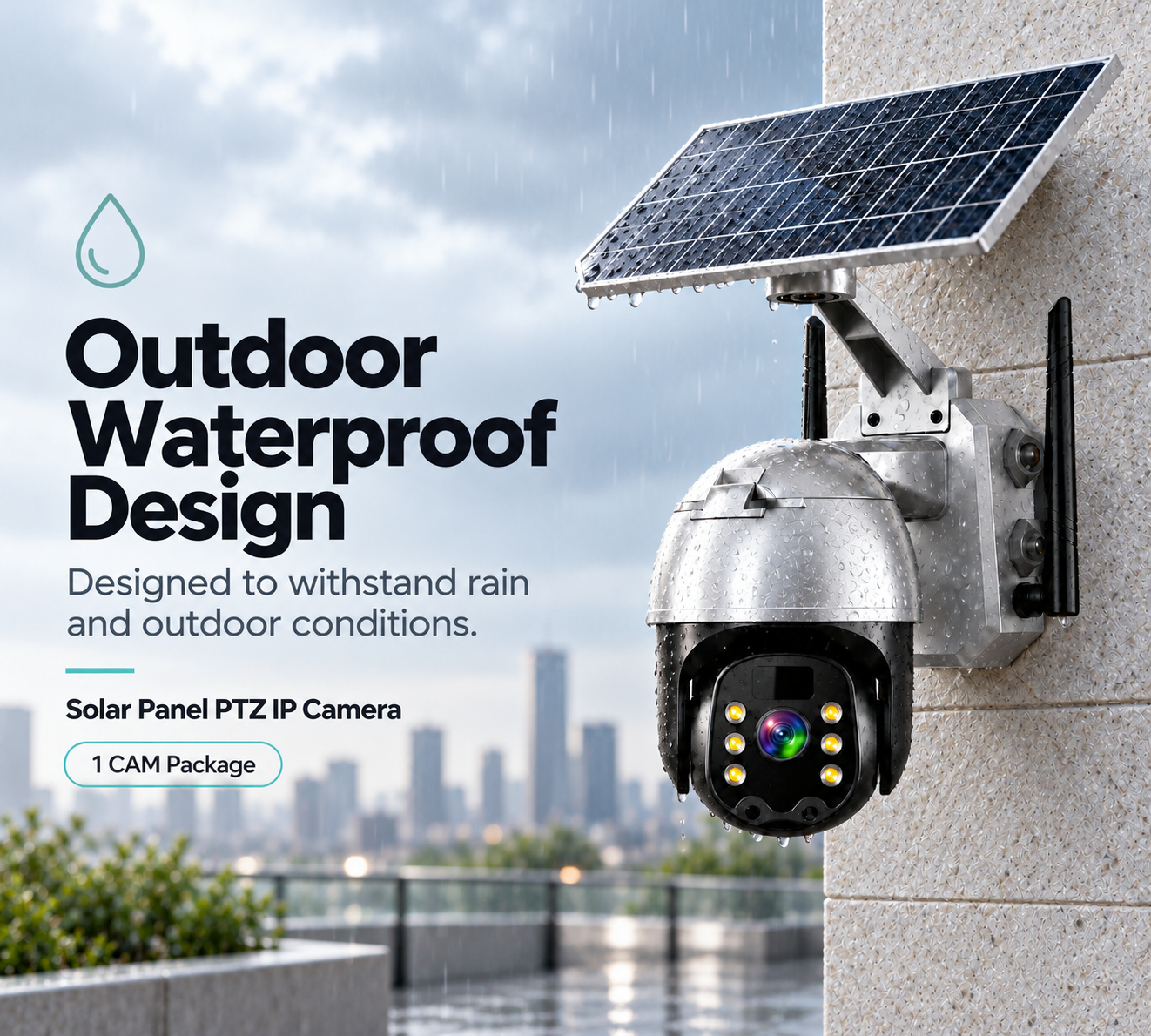 Solar Panel PTZ Built-in Battery IP Cam 1 CAM Package Smart Outdoor Waterproof CCTV Camera 7 Solar Panel PTZ Built-in Battery IP Cam 1 CAM Package Smart Outdoor Waterproof CCTV Camera - Image 7