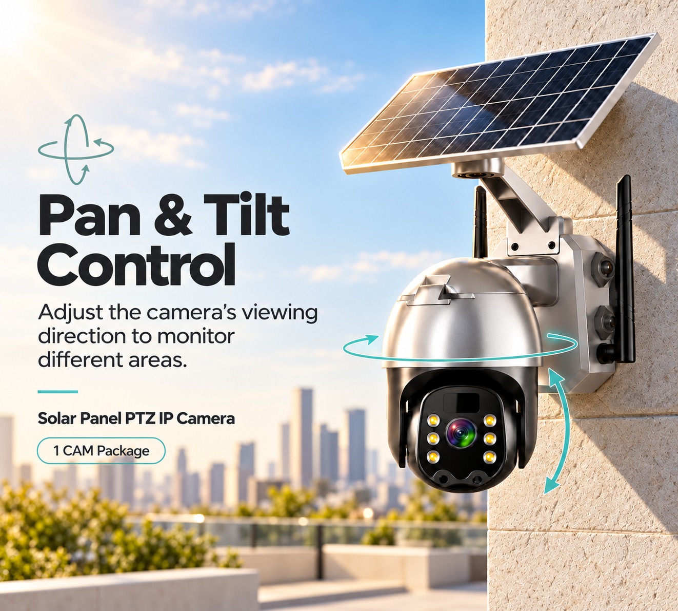 Solar Panel PTZ Built-in Battery IP Cam 1 CAM Package Smart Outdoor Waterproof CCTV Camera 6 Solar Panel PTZ Built-in Battery IP Cam 1 CAM Package Smart Outdoor Waterproof CCTV Camera - Image 6