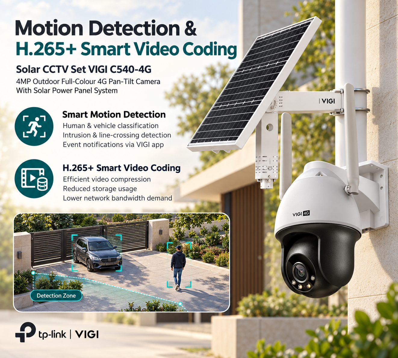 Solar CCTV Set VIGI C540-4G 4MP PTZ Outdoor Full-Colour 4G Pan-Tilt Network Camera with Solar Power Panel System 9 Solar CCTV Set VIGI C540-4G 4MP PTZ Outdoor Full-Colour 4G Pan-Tilt Network Camera with Solar Power Panel System - Image 9