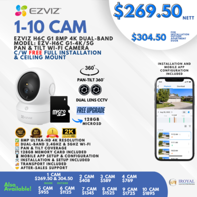 EZVIZ H6C Dual 2K Dual Lens Pan Tilt Smart Color Night Vision Auto Smart Tracking WiFi Camera with 64GB microSD card 2