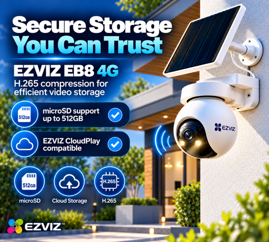 EZVIZ EB8 4G SIM Card 2K Pan & Tilt Wire-Free Battery IP CCTV Camera with Solar Panel 40 00889a87 5953 4e09 8d04 cbb294d1defd
