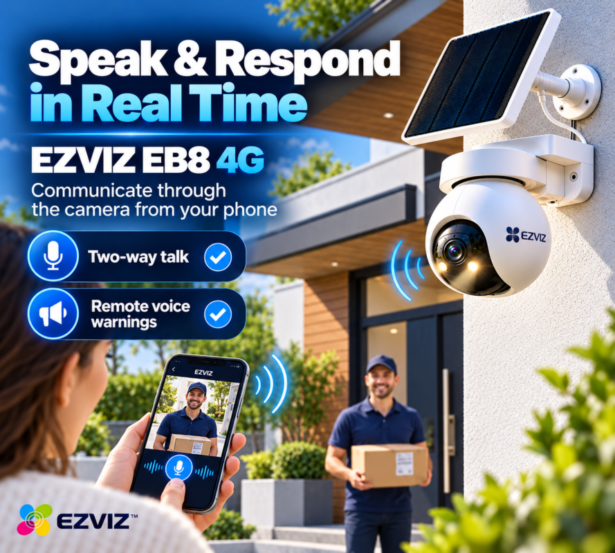 EZVIZ EB8 4G SIM Card 2K Pan & Tilt Wire-Free Battery IP CCTV Camera with Solar Panel 39 0a9e2a2f 9814 43ae a456 99c178754e17