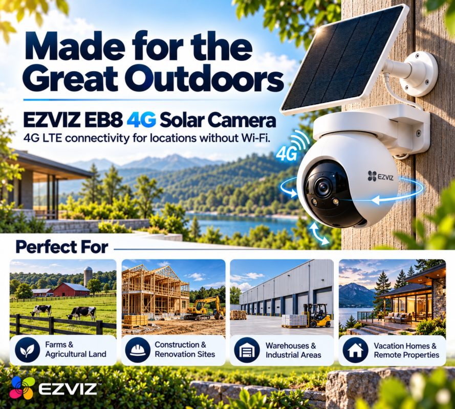 EZVIZ EB8 4G SIM Card 2K Pan & Tilt Wire-Free Battery IP CCTV Camera with Solar Panel 32 22c49261 5ea6 4715 bf86 3a9ab49ecf0b