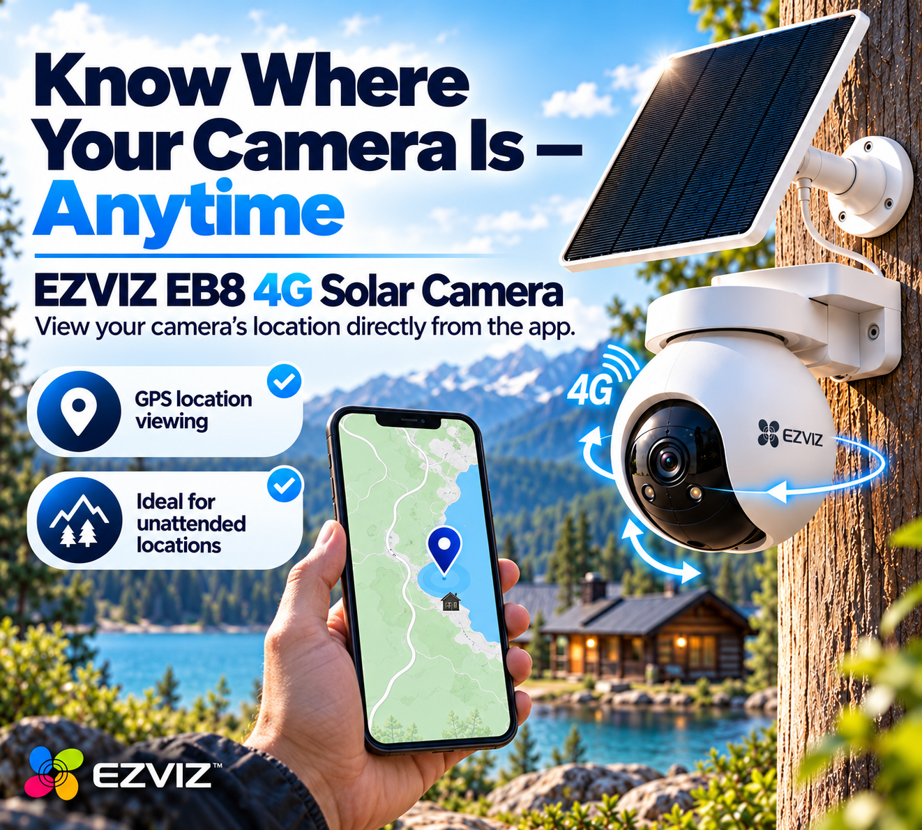 EZVIZ EB8 4G SIM Card 2K Pan & Tilt Wire-Free Battery IP CCTV Camera with Solar Panel 8 EZVIZ EB8 4G SIM Card 2K Pan & Tilt Wire-Free Battery IP CCTV Camera with Solar Panel - Image 8