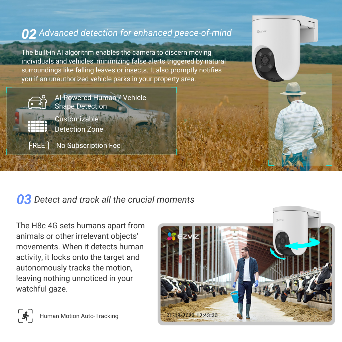 EZVIZ H8c 4G SIM Card 2K Pan & Tilt Outdoor IP CCTV Camera (5)
