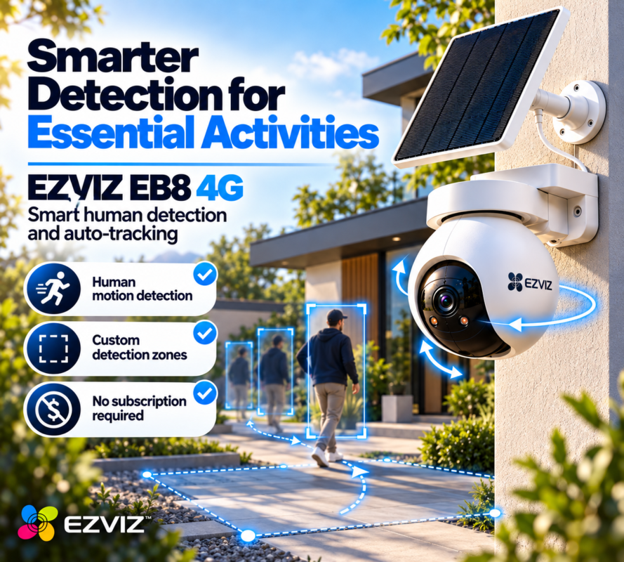 EZVIZ EB8 4G SIM Card 2K Pan & Tilt Wire-Free Battery IP CCTV Camera with Solar Panel 36 dcbee8eb 2b13 4154 a1c4 35bf3f5ec64d
