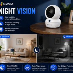 EZVIZ H6C Pro 2K Indoor Pan and Tilt WiFi CCTV Camera Tabletop Installation Package (4)