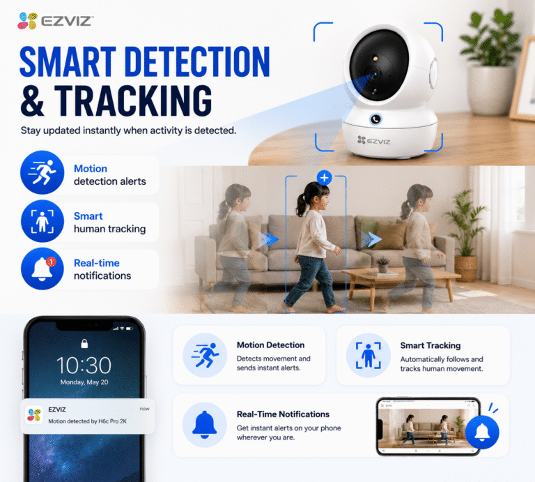 EZVIZ H6C Pro 2K Indoor Pan and Tilt WiFi CCTV Camera Tabletop Installation Package (5)