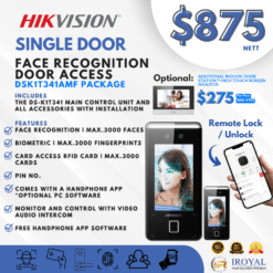 Hikvision DS-K1T341AMF Single Door Access System - Facial Recognition Two Way Video Audio Intercom Biometric Card & Pin No - Weather Proof - with Installation
