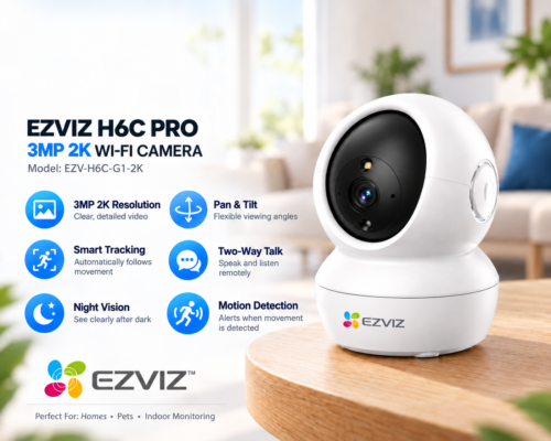 EZVIZ H6C PRO 3MP 2K WI-FI CAMERA Model: EZV-H6C-G1-2K 1 CAM TO 16 CAM Pan Tilt Smart Color Night Vision Auto Smart Tracking WiFi Camera 84 55acae6f e1ab 4435 9abc 91c30a449e7d