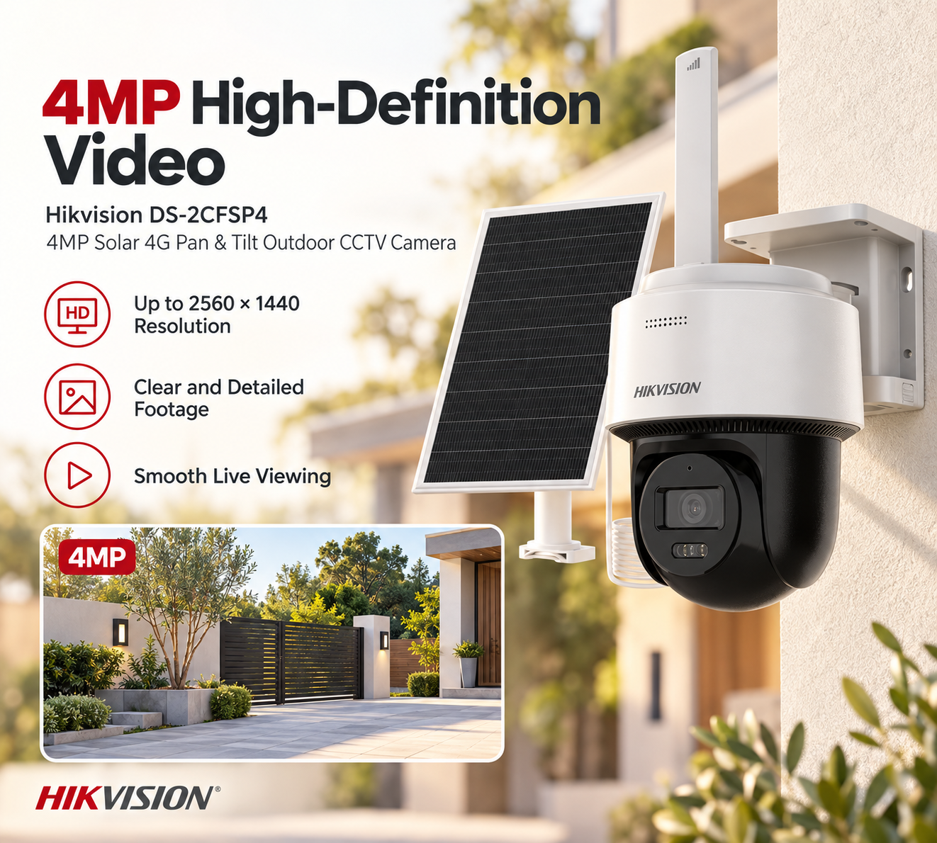 Hikvision DS-2CFSP4 4MP Solar 4G Pan and Tilt Outdoor CCTV Camera Package 5 Hikvision DS-2CFSP4 4MP Solar 4G Pan and Tilt Outdoor CCTV Camera Package - Image 5