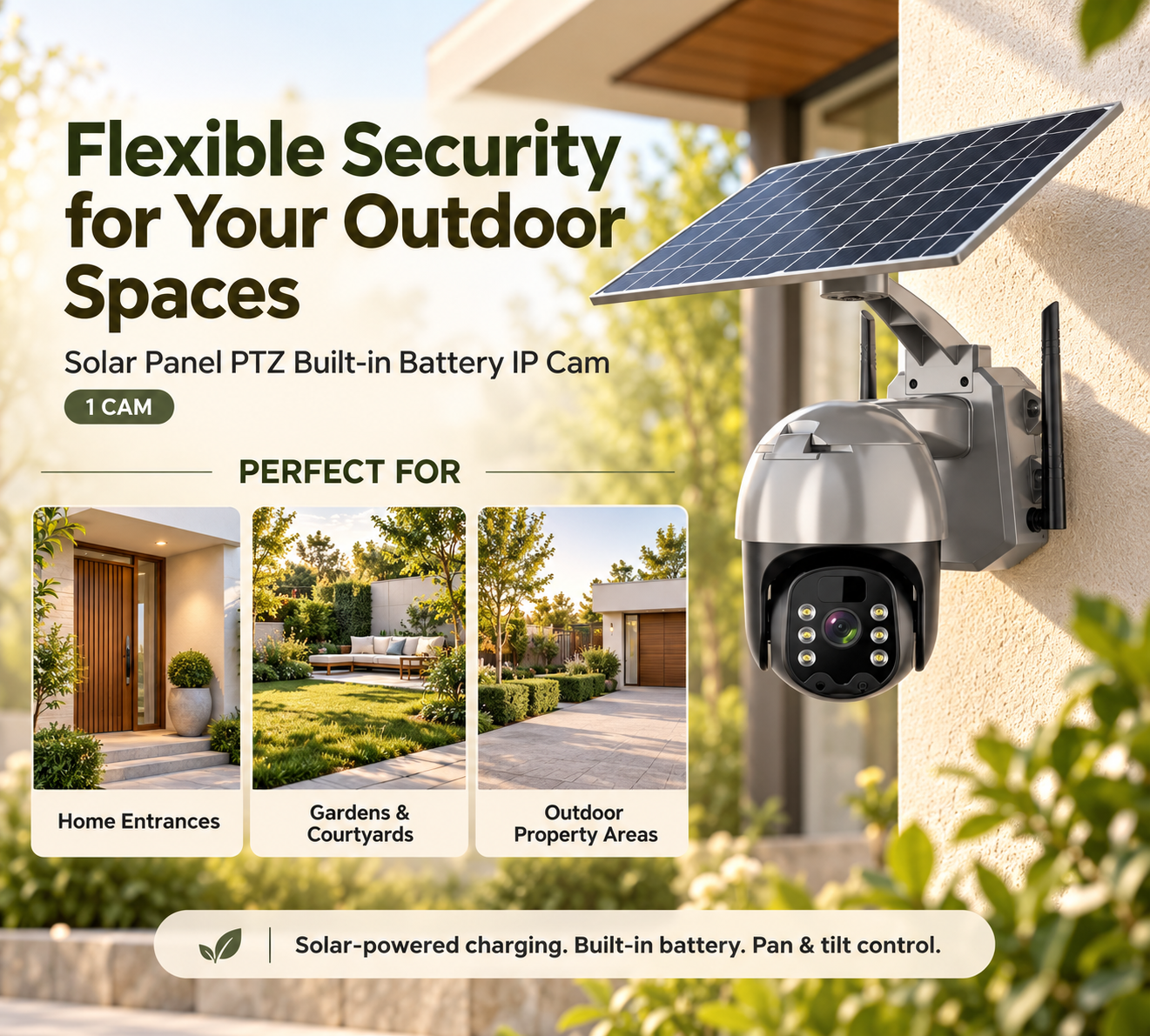 Solar Panel PTZ Built-in Battery IP Cam 1 CAM Package Smart Outdoor Waterproof CCTV Camera 10 Solar Panel PTZ Built-in Battery IP Cam 1 CAM Package Smart Outdoor Waterproof CCTV Camera - Image 10